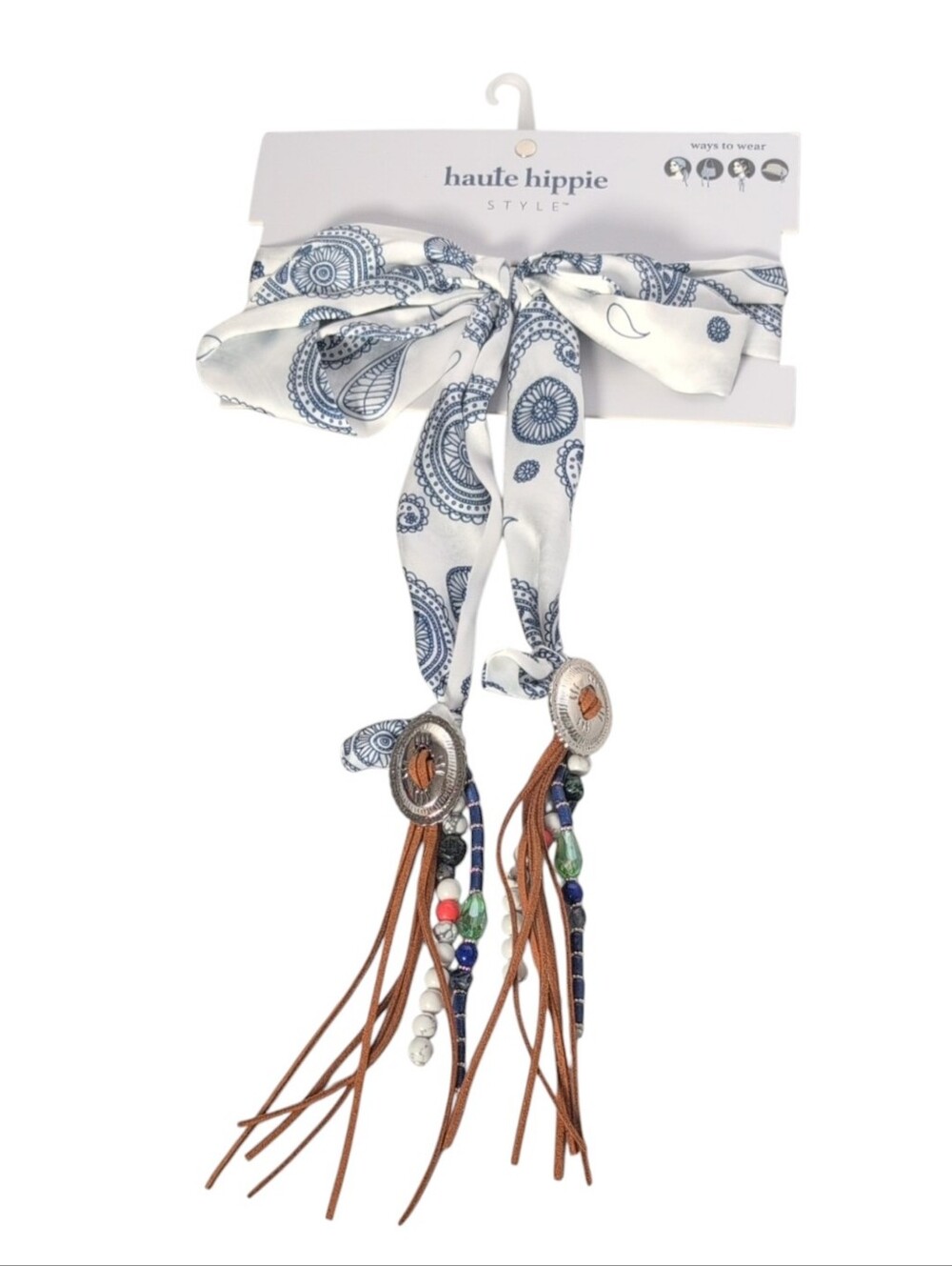 Haute Hippie Style Multi-Wear Head Scarf/Bag Scarf Western Theme
